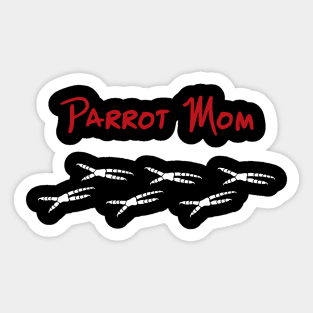 Parrot Mom with Footprints Sticker